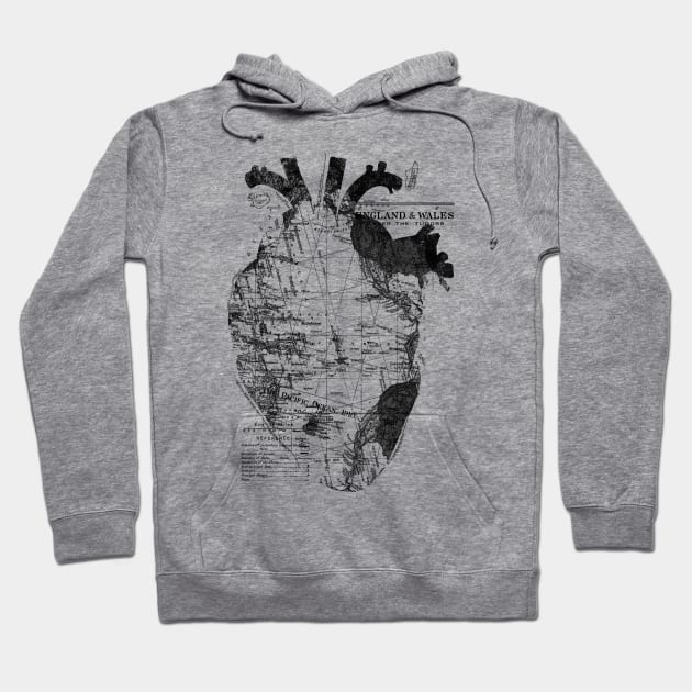 Heart Wanderlust Black and White Hoodie by Tobe_Fonseca